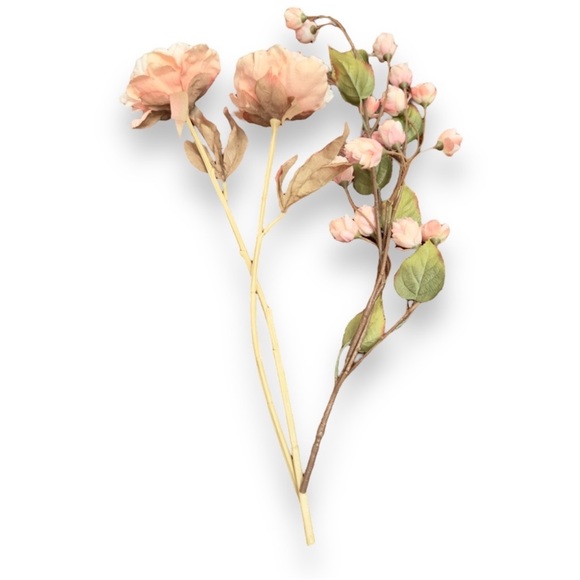 Blush Pink Roses Peonies Floral Green Leaves Wedding Dining Table Arrangement - Picture 2 of 16